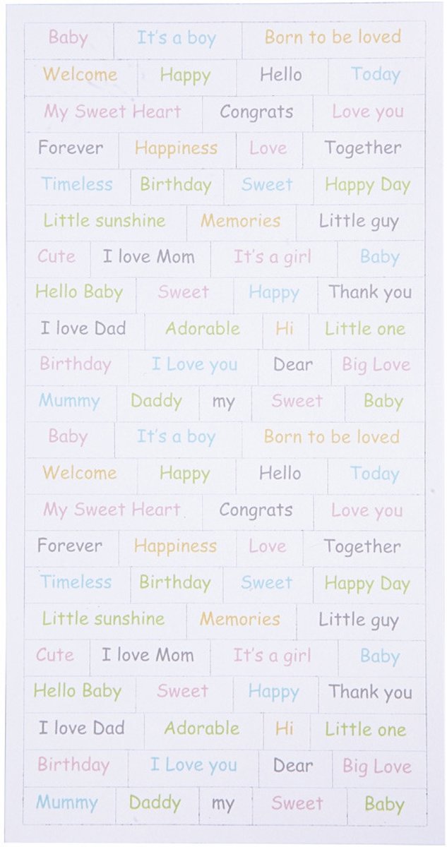 Stickers, vel 12x23 cm, baby, 2vellen [HOB-27691]